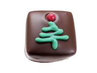 Peppermint infused dark chocolate ganache.