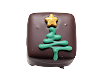 Peppermint infused dark chocolate ganache.